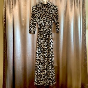 Banana Republic Leopard floor length dress